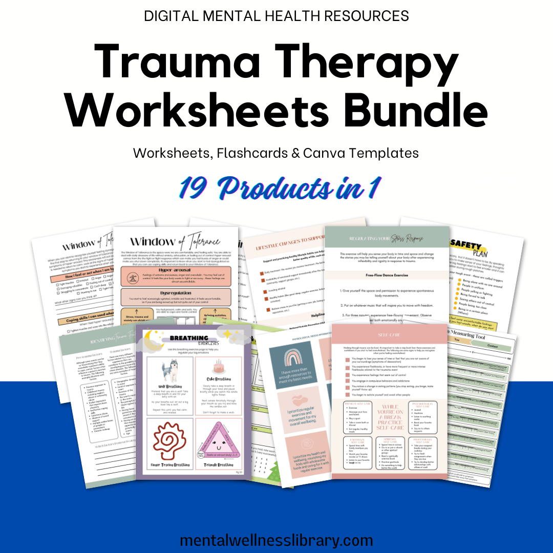 Trauma Therapy Worksheets Bundle