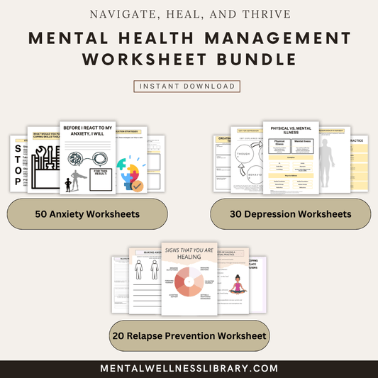 Mental Health Management Worksheet bundle