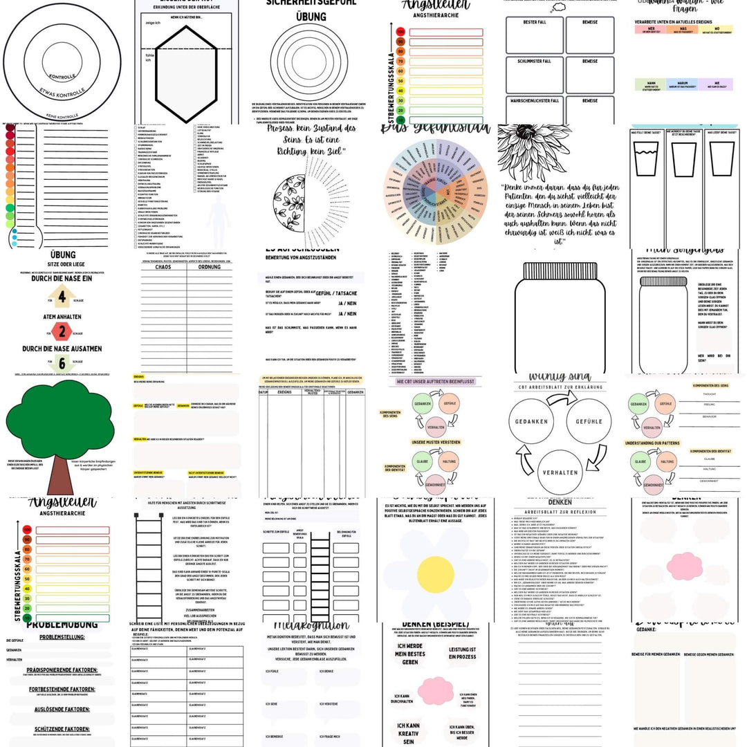 Ultimatives Arbeitsblätter-Paket für psychische Gesundheit - German