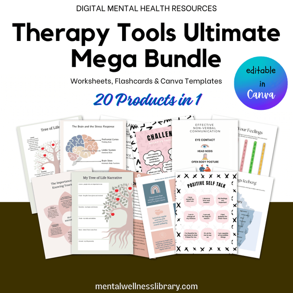 Therapy Tools Ultimate Mega Bundle – Worksheets, Flashcards & Canva Te